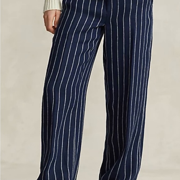 Polo by Ralph Lauren Striped Linen Wide - Leg Pant Sz. 4 - Picture 3 of 8